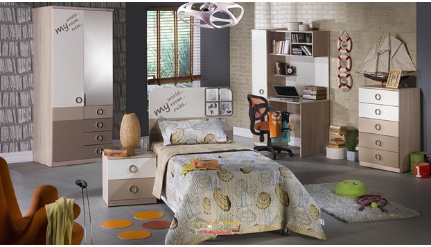 Bellona Portivo Genç Odası Kapiçino 2 Kapaklı GardıropTakımı Modeli