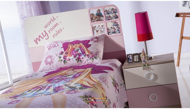 Bellona Portivo Genç Odası Pembe Takımı Karyola&Komodin Modeli