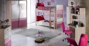 Bellona Portivo Genç Odası Pembe Takımı Ranza Modeli