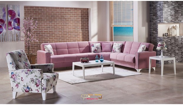 Bellona Tina V Köşe Takımı Modeli Toz Pembe Rengi