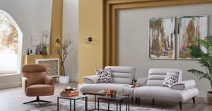 Mondi Forte Krem Üçlü Koltuklu Sehpalı Koltuk Takımı
